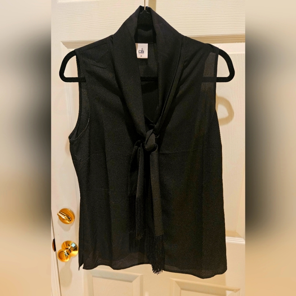 Cabi black top with tie sz med